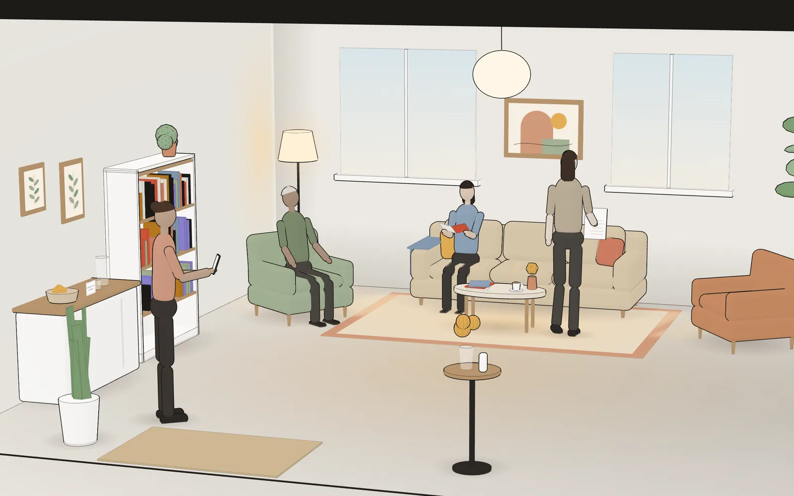 The lab in cross-section: lounge